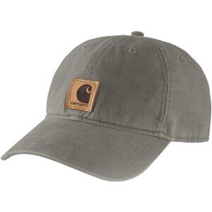 Carhartt Men's Dusty Olive Canvas Adjustable Straight Cotton Hook-and-loop Cap